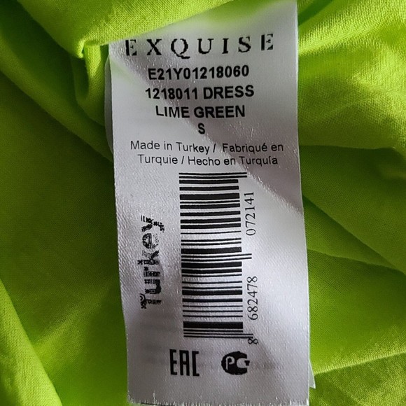 Anthropologie Exquise Meryl Midi Dress Balloon Slv Sz S Lime Green NWT $218 - Picture 7 of 14